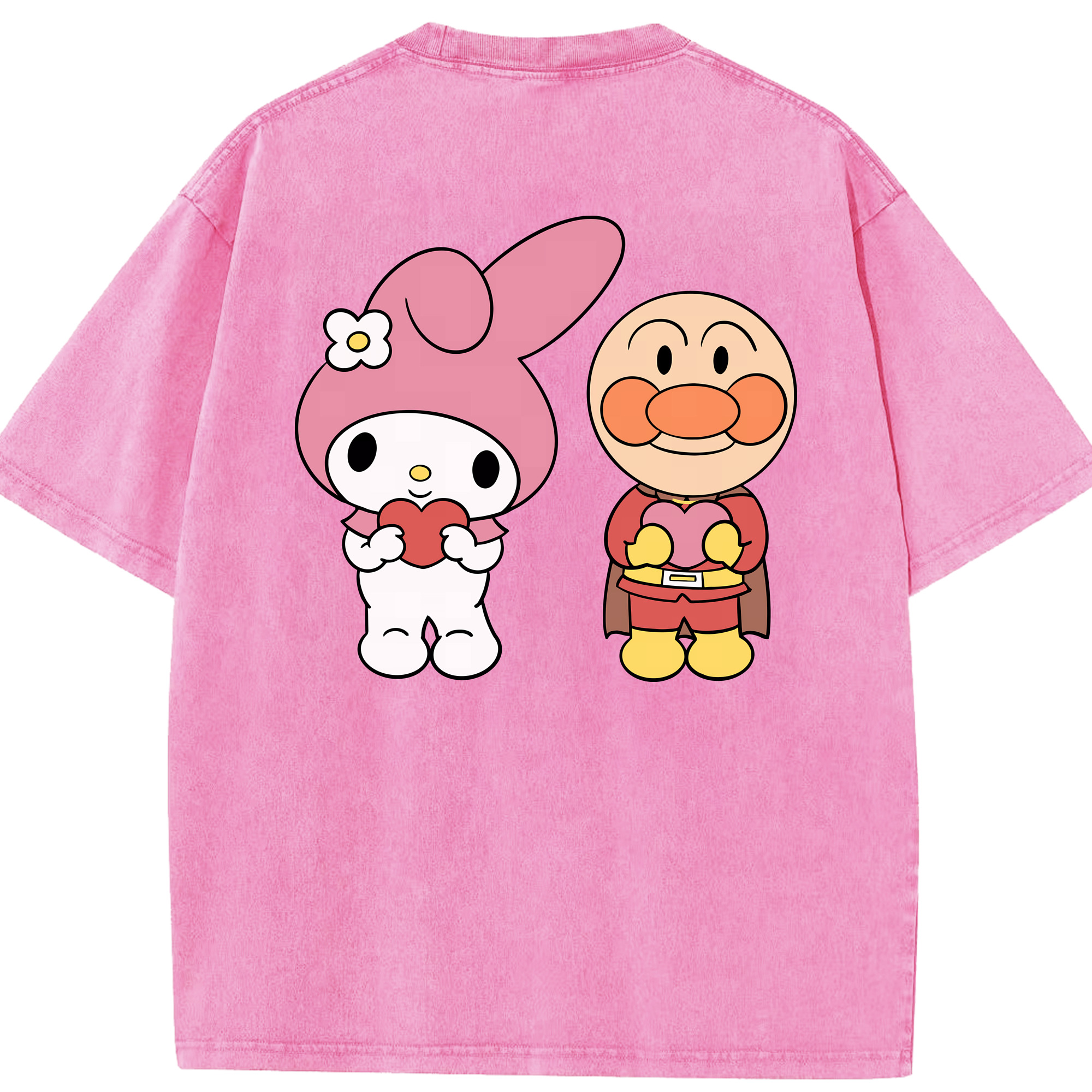 （画像用） アンパンマン Anpanman 綿100% ヴィンテージ風 半袖Tシャツ（背面プリント）